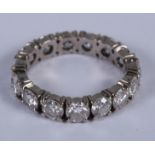 An 18ct white gold and diamond full eternity ring set fifteen brilliant cut stones, stones 0.25ct