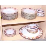 A Royal Crown Derby "Connaught" pattern part dinner service, including sauce, tureens, meat