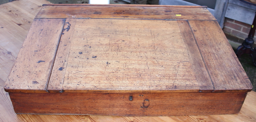 A late 19th century mahogany table top writing desk, 33" wide