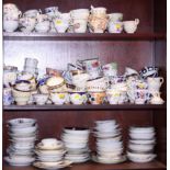 A large collection of English and Continental cabinet cups and saucers, various