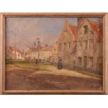 Impressionist School, c1930: oil on board, nunnery and buildings, 9 1/2" x 12 1/2", in strip frame