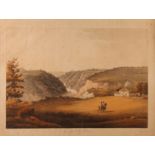 An 18th century hand-coloured aquatint, "View from Clifton Down", in mahogany frame