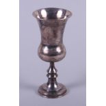 A late Victorian silver Kiddush goblet, on stepped circular foot, 3oz troy approx