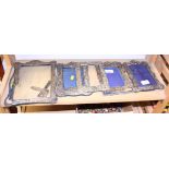 Five silver and white metal photograph frames (damages)