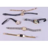 A lady's 9ct gold cased Accurist wristwatch with 9ct gold strap and clasp, a lady's 9ct gold Ledo