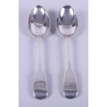 A pair of Georgian silver serving spoons, 5.3oz troy approx