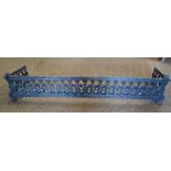 A 19th century Gothic design cast iron fender curb, 36" wide