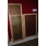 A set of six brass wire grill doors, in sizes