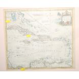 Thomas Conder: an 18th century hand-coloured map of the West Indies, engraved for Moore's Near and