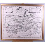 Albert Charles Seutter: an 18th century map of the Sovereignty of Neuchatel and Vallangin, in gilt