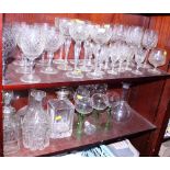 A cut glass part table service and other cut glass, etc