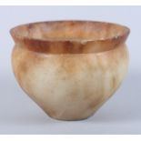 An antique Egyptian turned alabaster bowl, 3 1/2" dia