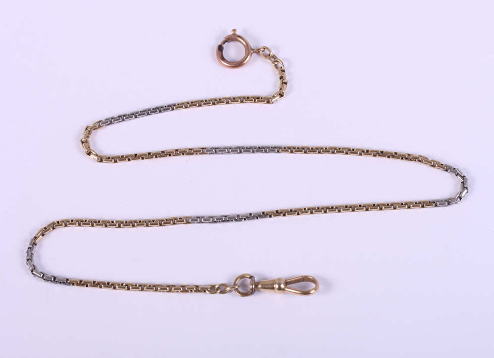 A 14ct bi-colour gold chain, 15" long, 13g