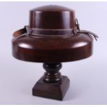 A hardwood hat mould, on stand, 13 1/2" high
