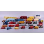 A quantity of Dinky Toys die-cast commercial vehicles, including a Heinz truck, a Spratt's Bonio