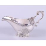 A Queens Silver Jubilee commemorative silver sauce boat, by Roberts & Belk, 6.3oz troy approx