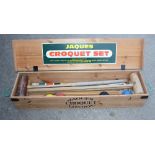 A Jacques croquet set, in wooden box