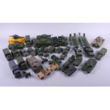 A quantity of die-cast Dinky Toys military vehicles, including Centurion Tanks, 10-ton Army