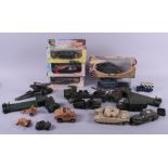 A quantity of die-cast model military vehicles, including boxed Battle Kings tanks, Corgi Major Mack