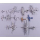 A quantity of Dinky Toys die-cast model airplanes, including an Empire Flying Boat, York, Long Range