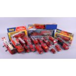 A quantity of die-cast Corgi, Dinky Toys and Matchbox fire engines and other related vehicles,