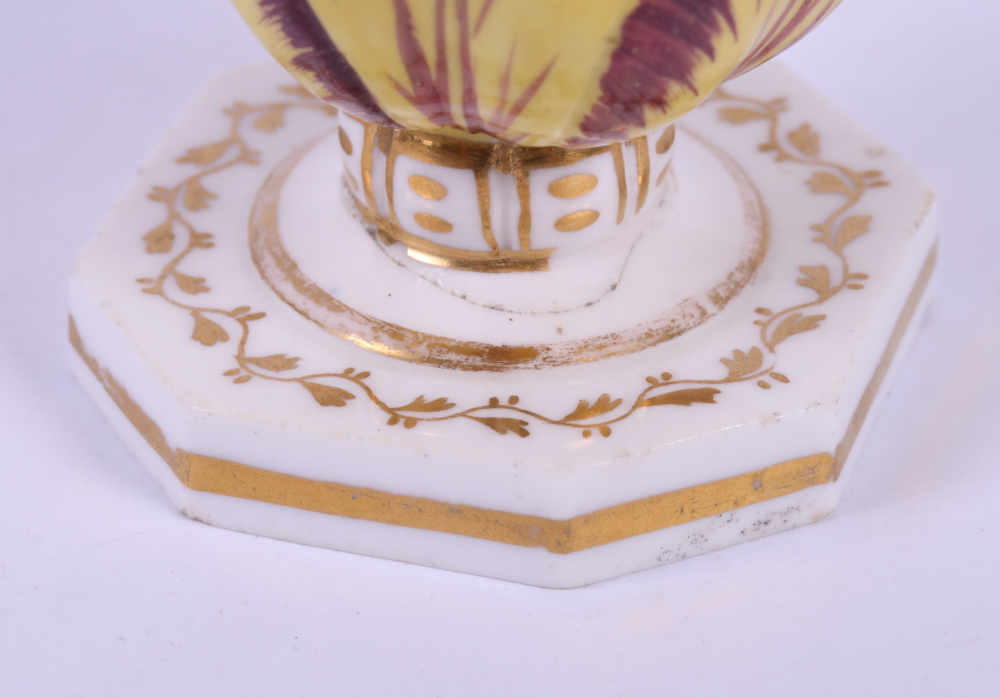 Two 18th century Derby "Tulip" pattern egg cups, on octagonal bases (restorations 2 1/4" high - Image 8 of 8