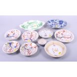 An assortment of Royal Crown Derby china including two dishes, bowls and plates, a blue and white