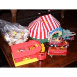 A Billy Smart's New World model circus tent, a Corgi die-cast model Chipperfields Circus Crane