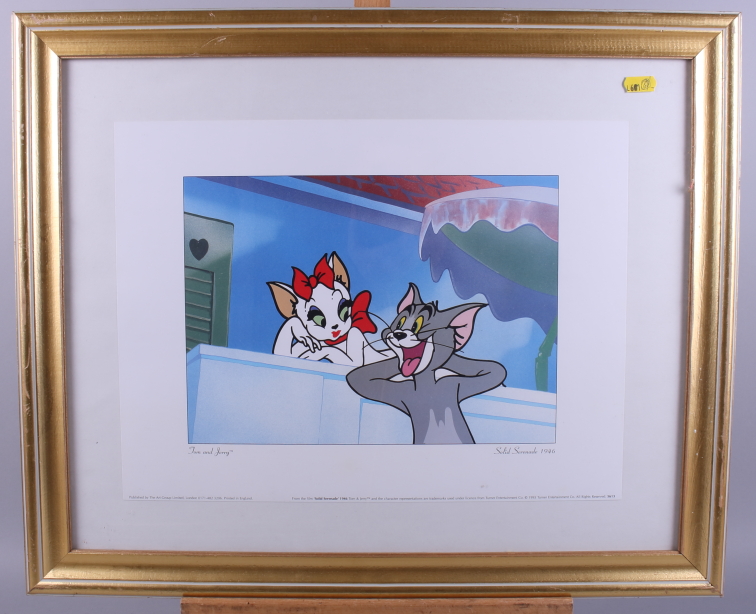 A James Bond "Golden Eye" poster, in gilt frame, and a "Tom and Jerry" print - Image 2 of 2