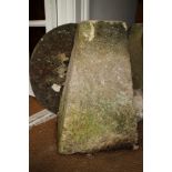 A sandstone staddle stone and cap, 22" high