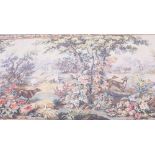 A Jacquard woven verdure of 18th century design, livestock and fowl, 160" wide x 60" high