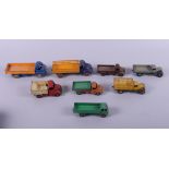A quantity of die-cast Dinky Toys trucks, including Big Bedford, Dodge, Austin, Leyland Comet and