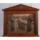 A 19th century photogravure, "Dante and Beatrice", in architectural oak frame, and a colour print