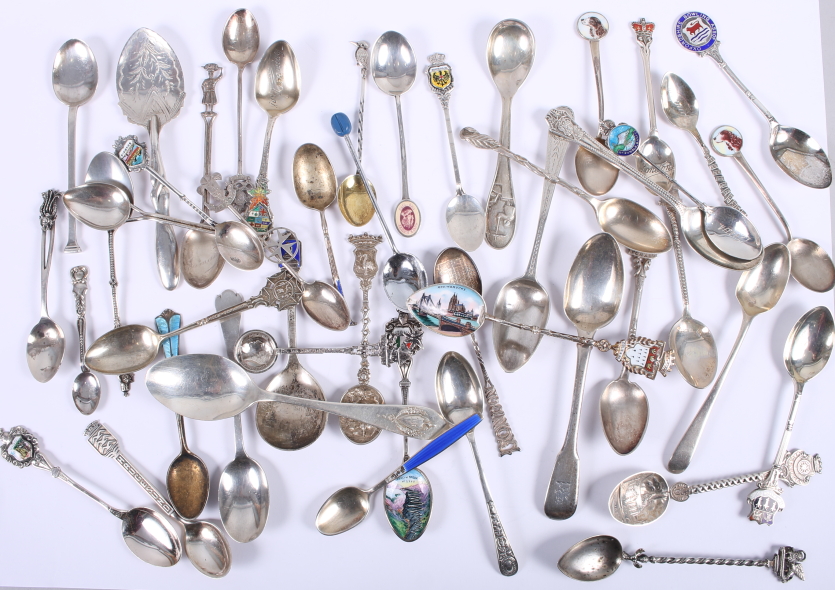 A selection of silver and white metal spoons, various, 16.7oz troy approx