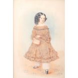 An early Victorian watercolour portrait of a young girl, Emily Williams Gaunt? later Mrs John Hunter