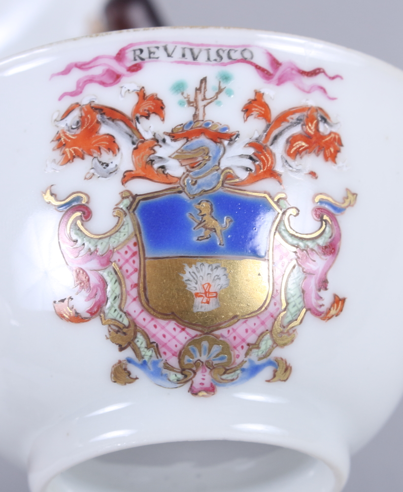 An 18th century Chinese armorial tea bowl and saucer, Arms of MacKennan, and an 18th century Chinese - Image 7 of 11