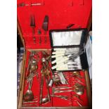 A Judge eighty-five piece table canteen with faux bamboo handles and other flatware, cased