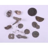 A collection of Roman coins and other metal artefacts
