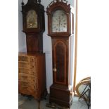 A circa 1780 mahogany and banded long case clock with Roman numerals and silvered dial, by Francis