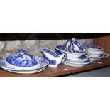 A quantity of blue and white china, including Spode "Blue Tower" pattern, Adams, etc