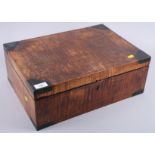 A 19th century satinwood box with brass fittings, 17 1/2" wide x 6 1/2" high