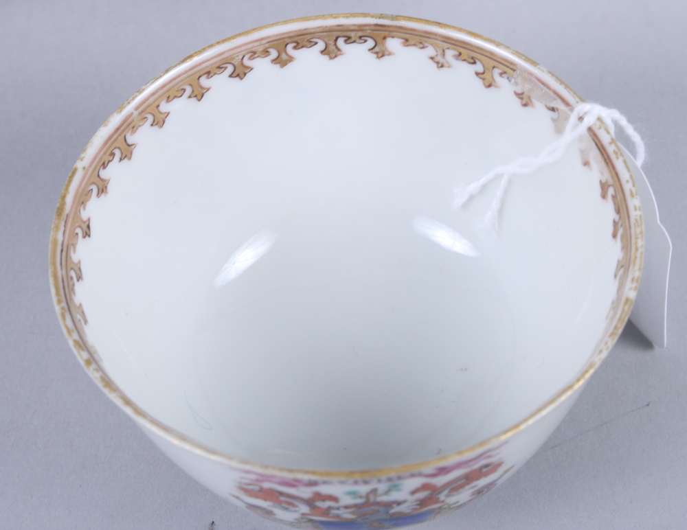 An 18th century Chinese armorial tea bowl and saucer, Arms of MacKennan, and an 18th century Chinese - Image 6 of 11