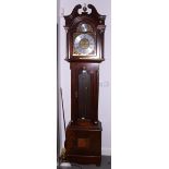 A mahogany longcase clock by Richard Broad of Bodmin, with brass dial, silvered chapter ring and