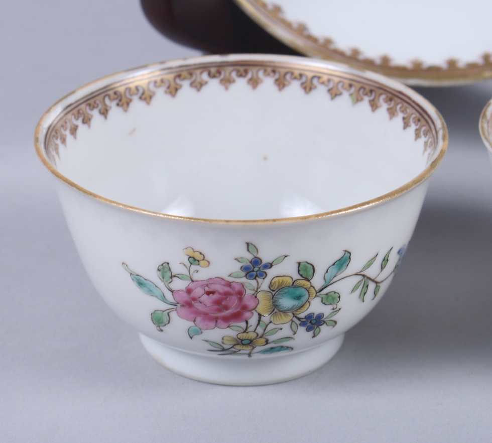 An 18th century Chinese armorial tea bowl and saucer, Arms of MacKennan, and an 18th century Chinese - Image 2 of 11