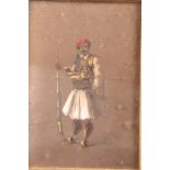 Amededo Preziosi: four 19th century watercolour and bodycolours on tinted paper, Turkish costumes,