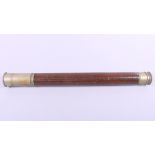 A Ross of London brass telescope with brown leather body