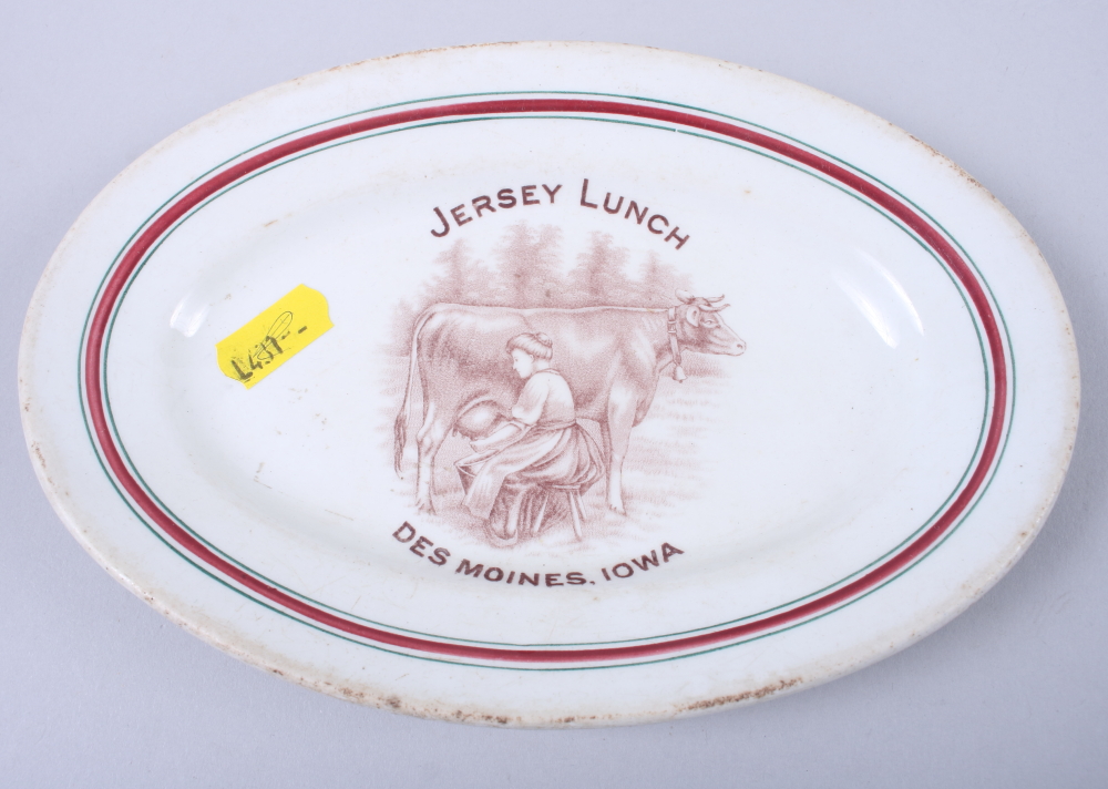 A Jersey lunch Des Moines, Iowa plate furnished by Albert Pick and Company, two French comic - Image 3 of 3