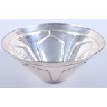 A hammered silver conical bowl, 7.8oz troy approx