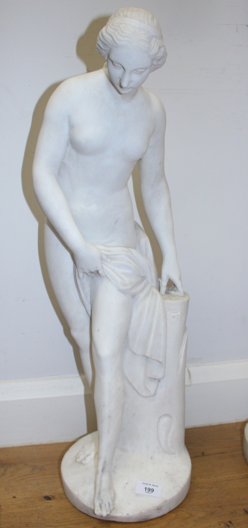 A 19th century marble statue of Venus, 27 1/2" high (restorations)