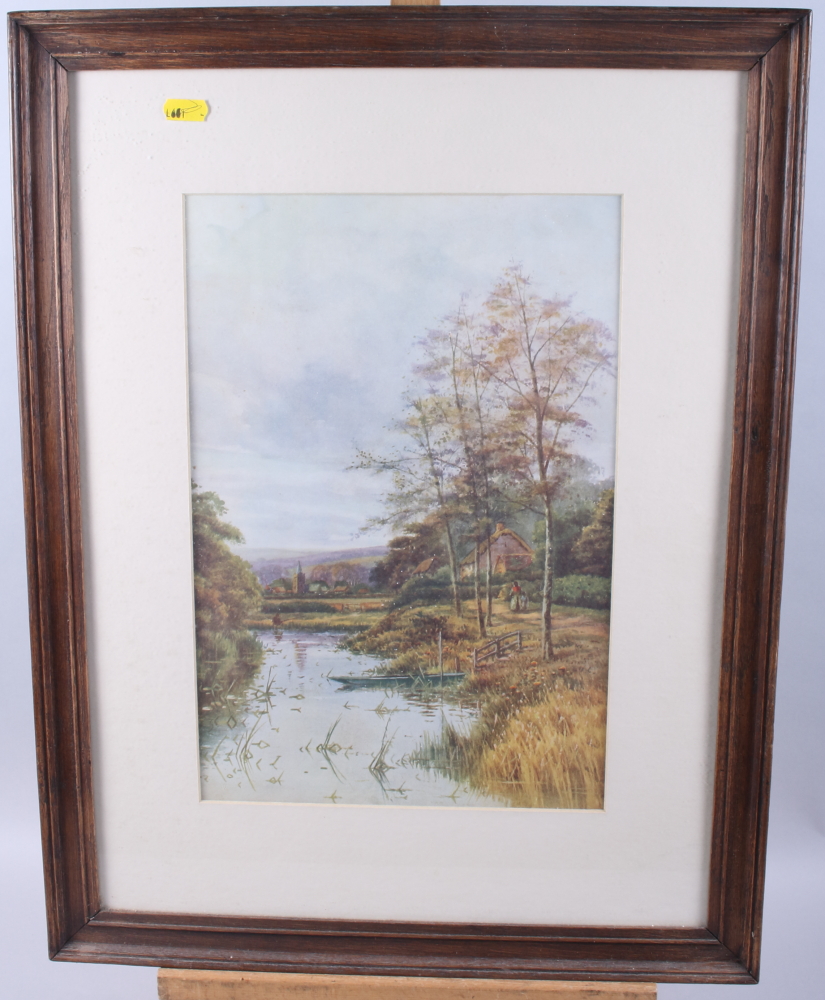 Michael Vicary: watercolours, Temple Island Henley-on-Thames, 10" x 14 1/2", in white frame, and a - Image 6 of 9